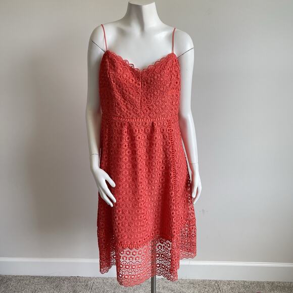 J. Crew Daisy Lace Fit & Flare Cocktail Party Midi Dress Size 12 Resort - Picture 1 of 16